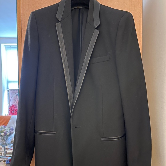 Saint Laurent Other - Men's Saint Laurent Black Blazer with Leather Detail EU48 US38